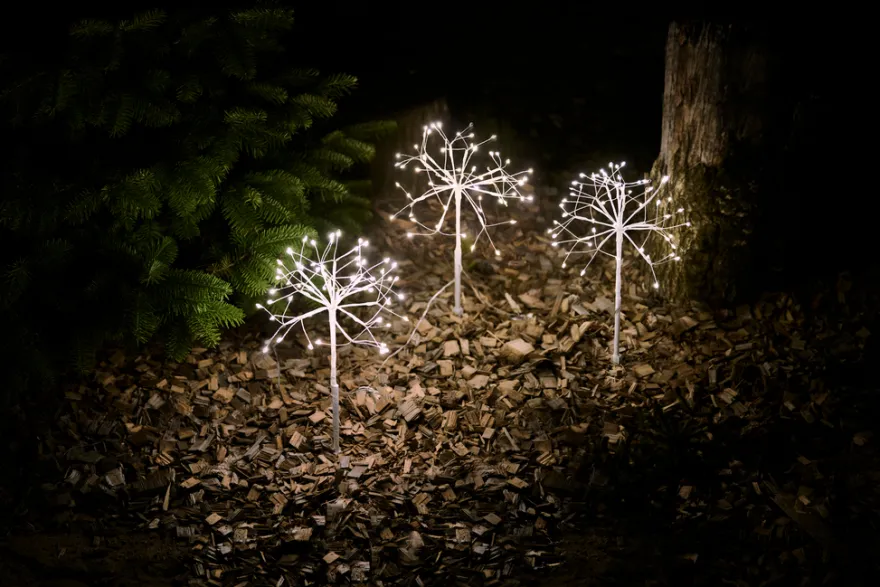 3 pyntetræer 3 x 60 Micro-LED H40 cm