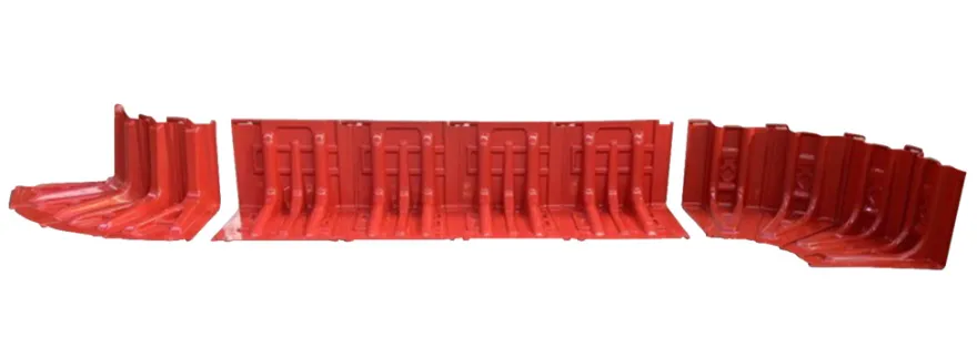 ABS flodbarriere rød H: 52 cm udvendig kurve