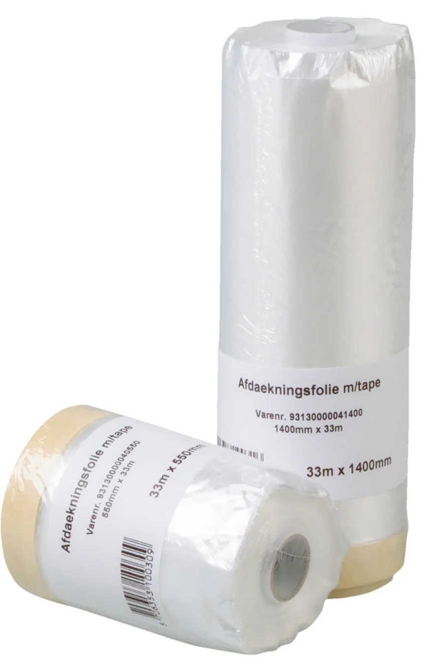 Afdækningsfolie med tape 55 cm x 33 meter - LUXI®