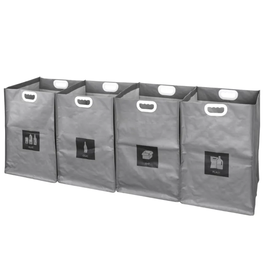 Affaldssorteringsposer m/velcrosystem 4 stk.