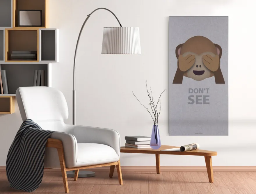 Akustikbillede Art-Acoustic see 60 x 120 cm - lys grå