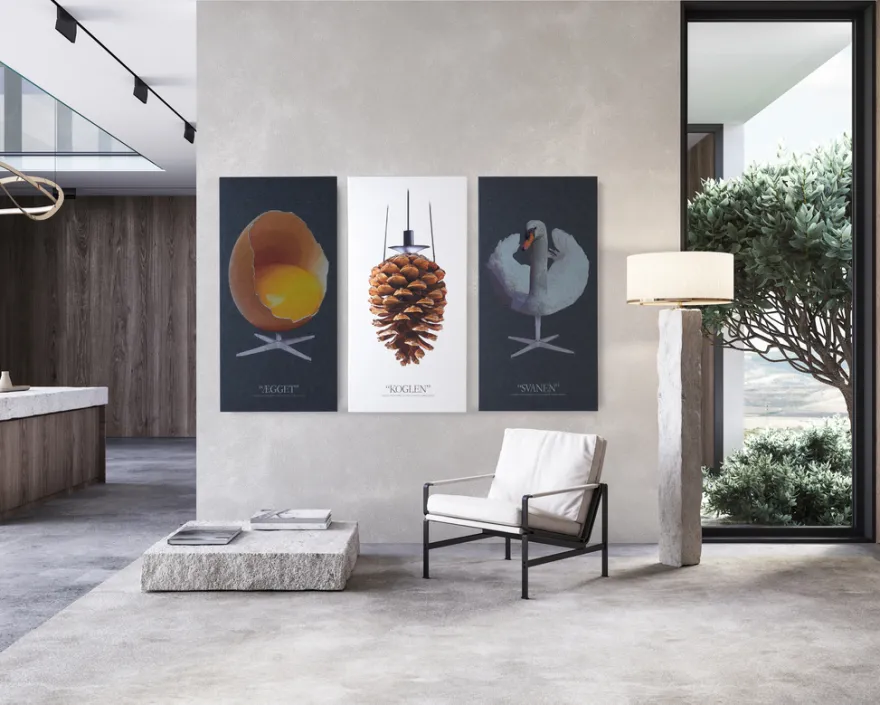 Akustikbillede Art-Acoustic ægget 60 x 120 cm - mørk grå