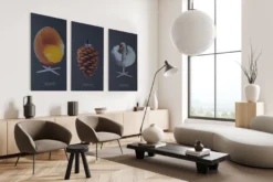 Akustikbillede Art-Acoustic koglen 60 x 120 cm - mørk grå