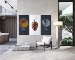 Akustikbillede Art-Acoustic svanen 60 x 120 cm - mørk grå