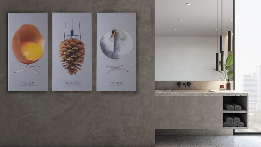 Akustikbillede Art-Acoustic koglen 60 x 120 cm - lys grå