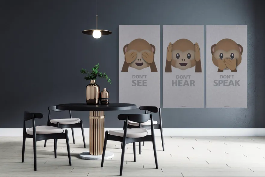 Akustikbillede Art-Acoustic speak 60 x 120 cm - lys grå