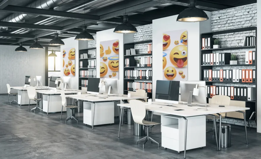 Akustikbillede Art-Acoustic emoji I 60 x 120 cm - hvid