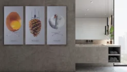 Akustikbillede Art-Acoustic ægget 60 x 120 cm - lys grå