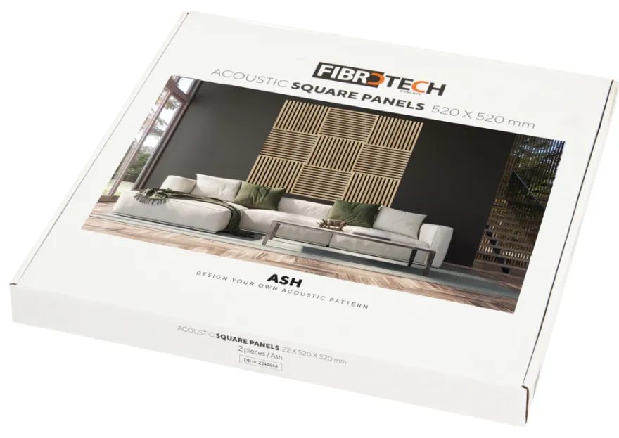 Akustikpanel Square ash 22 × 520 × 520 mm 2-pk.