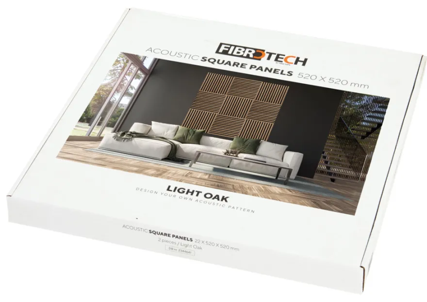 Akustikpanel Square light oak 22 × 520 × 520 mm 2-pk.