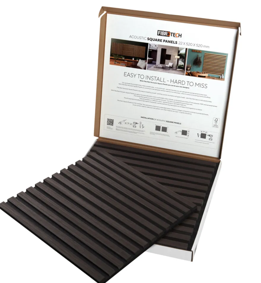 Akustikpanel Square smoked oak 22 × 520 × 520 mm 2-pk.