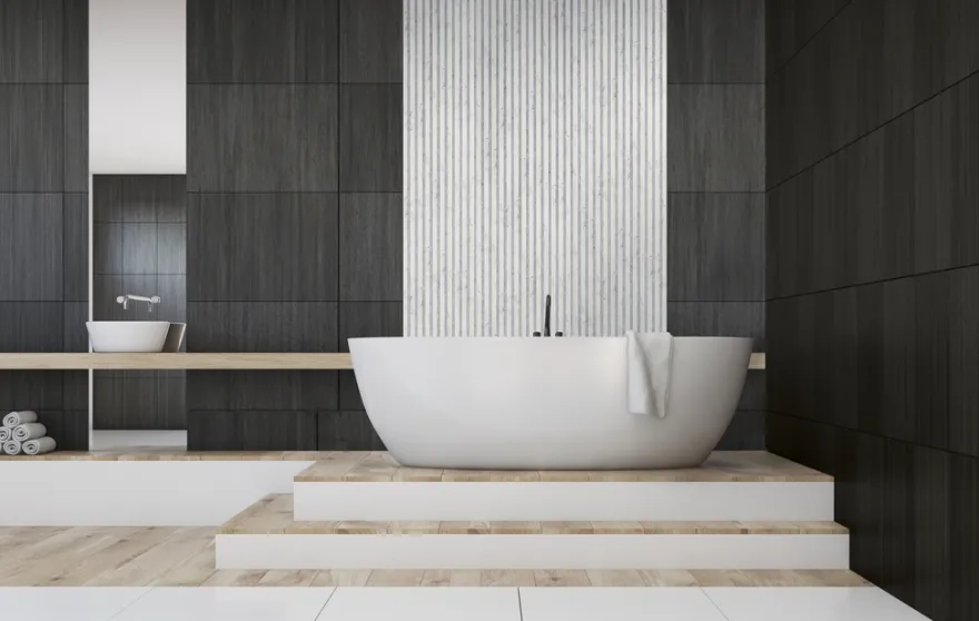 Akustikpanel Stone marble white 520 x 2440 x 18 mm