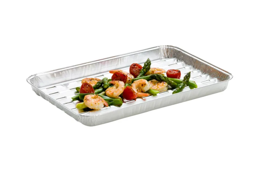 Alubakke med huller 34,2 x 22,8 cm 5 stk. - Grillexpert®