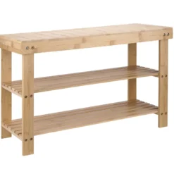 Bambusbænk m/2 hylder 70 x 25 x 45 cm