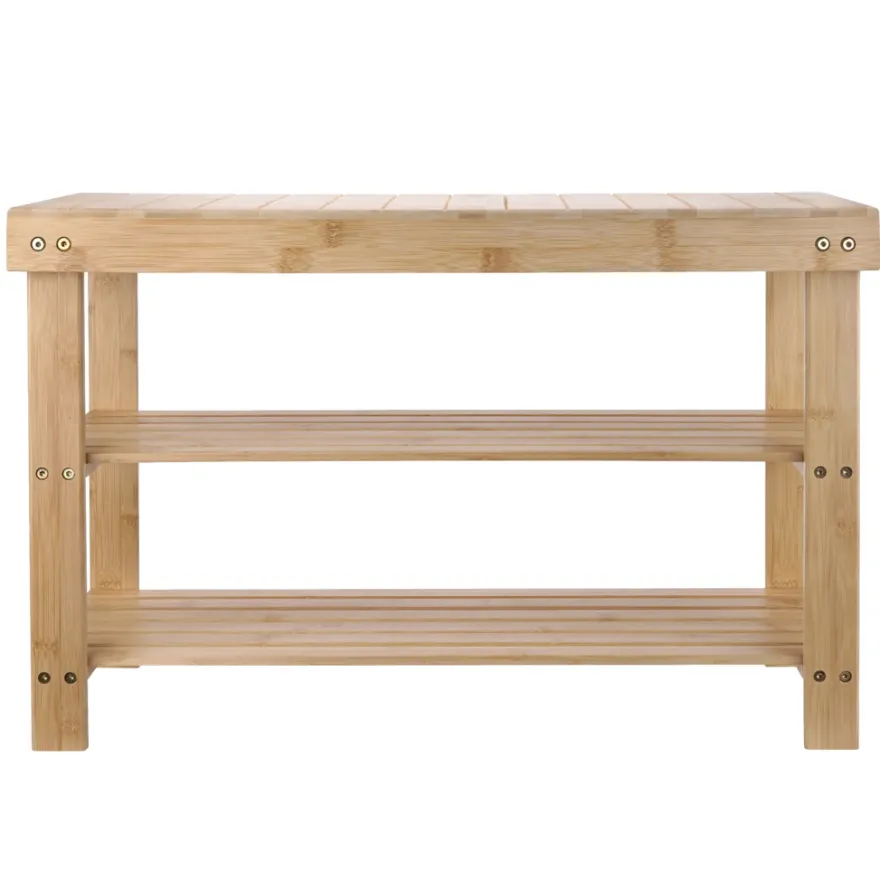 Bambusbænk m/2 hylder 70 x 25 x 45 cm