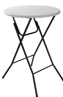 Barbord foldbart hvid/sort Ø80 x 110 cm