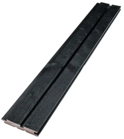 Beklædning lodret sort 25 x 125 x 3000 mm 4-pk.