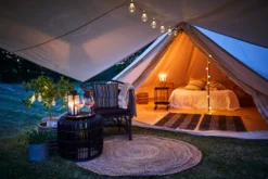 Blue Moose telt Bell glamping 500 x 500 cm