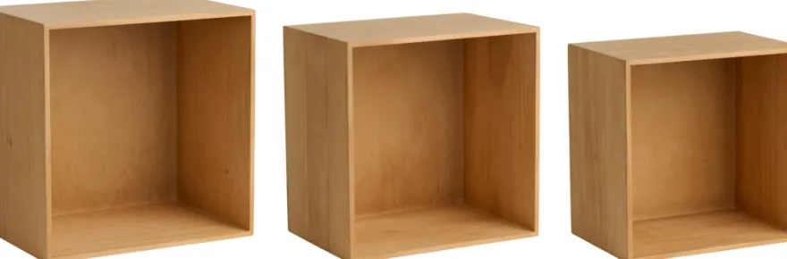 Bogkasser fyrretræ brun 3-pk.