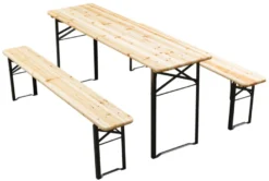 Bord-/bænkesæt foldbart træ/metal