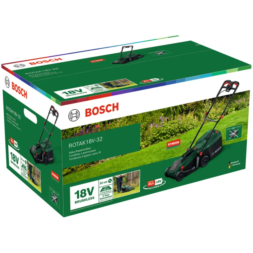 Bosch Rotak 18V-32 akku plæneklipper 4,0 Ah
