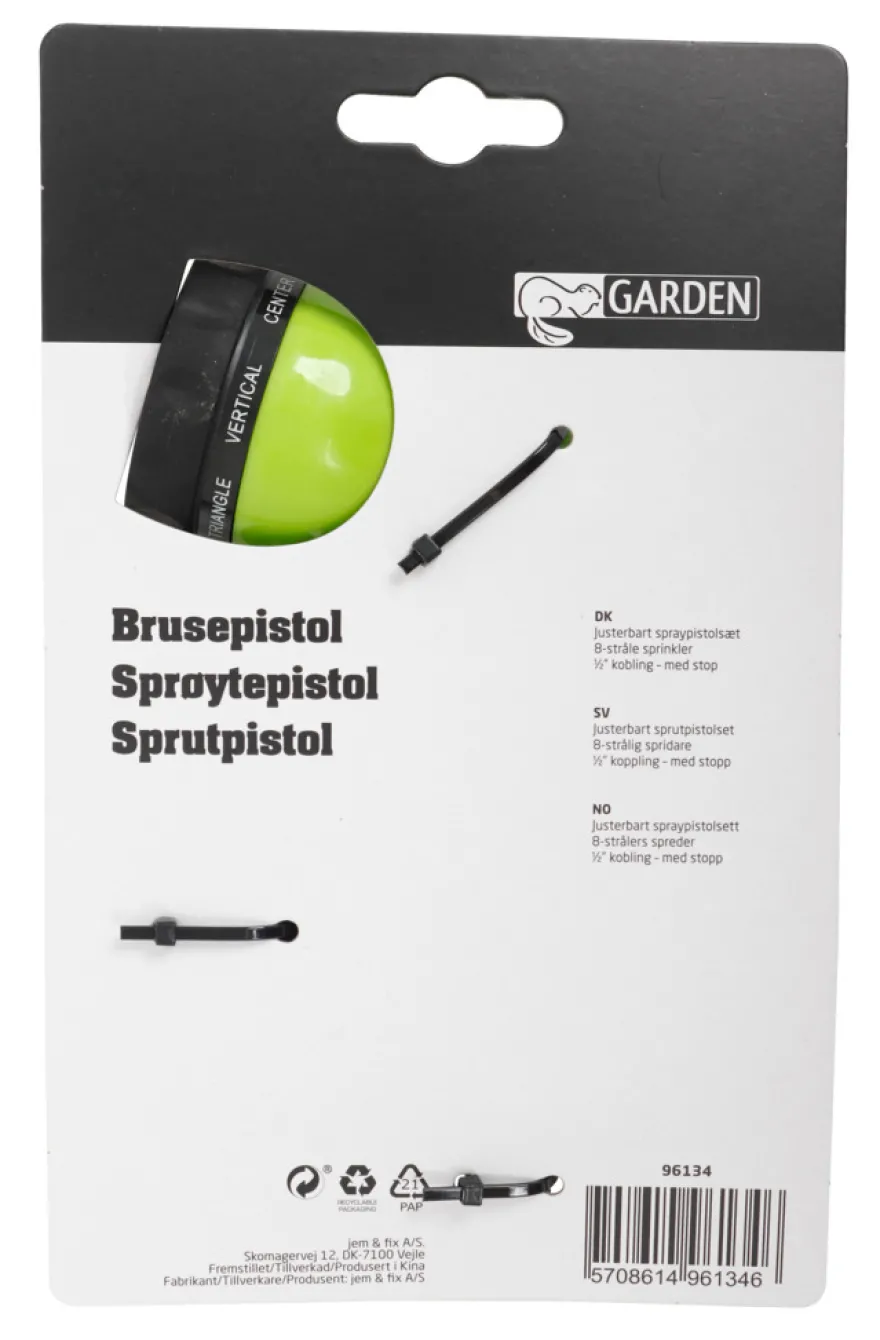 Brusepistol med 8 sprayfunktioner 1/2" - Garden®