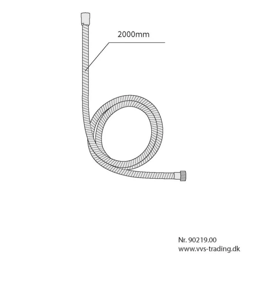 Bruseslange 200 cm krom - REN