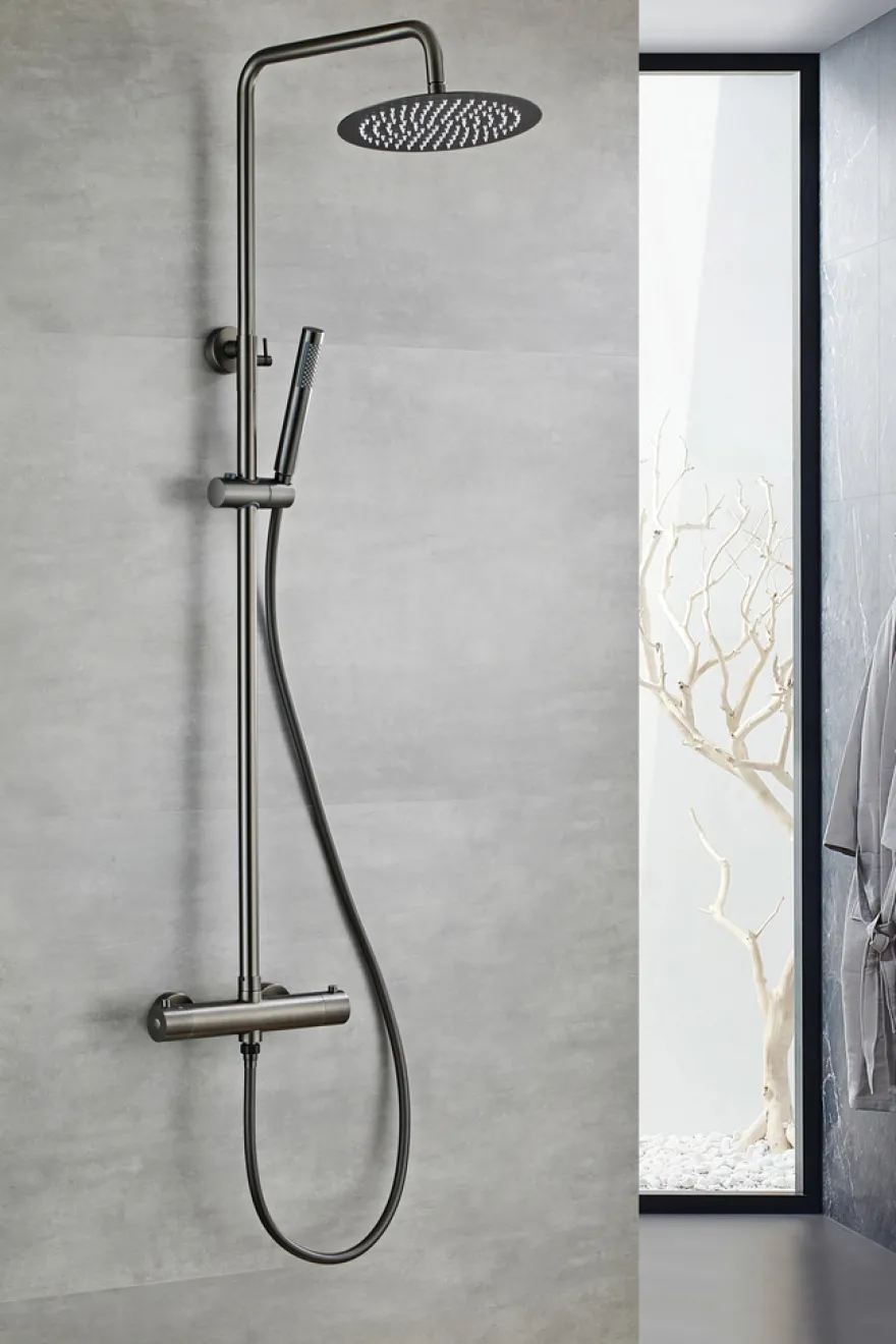 Brusesæt m/termostat Ø250 mm gunmetal