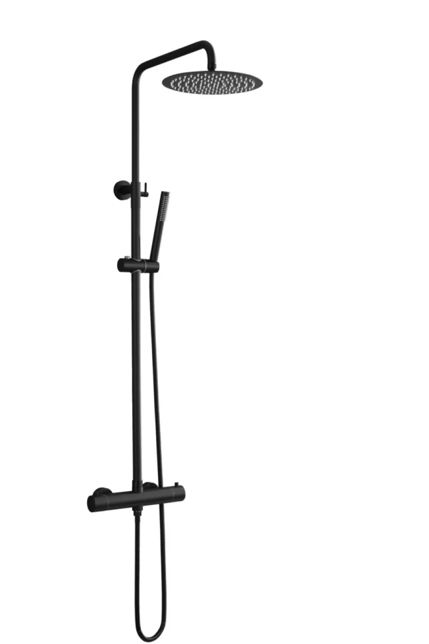 Brusesæt m/termostat Ø250 mm sort