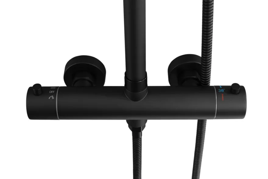 Brusesæt m/termostat Ø250 mm sort