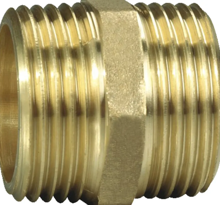 Brystnippel messing 1/2" x 1/2"