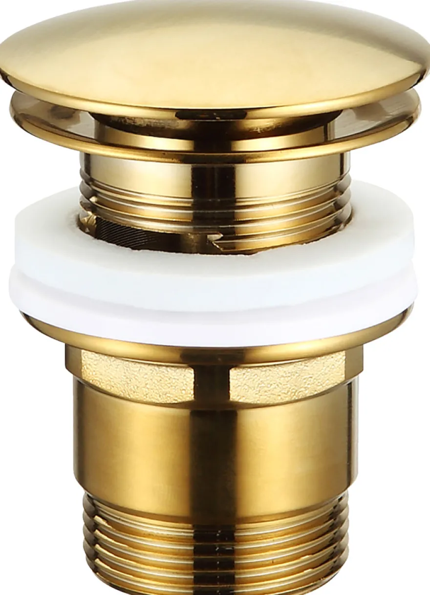 Bundventil pop-up 1 1/4" Ø66 mm børstet guld