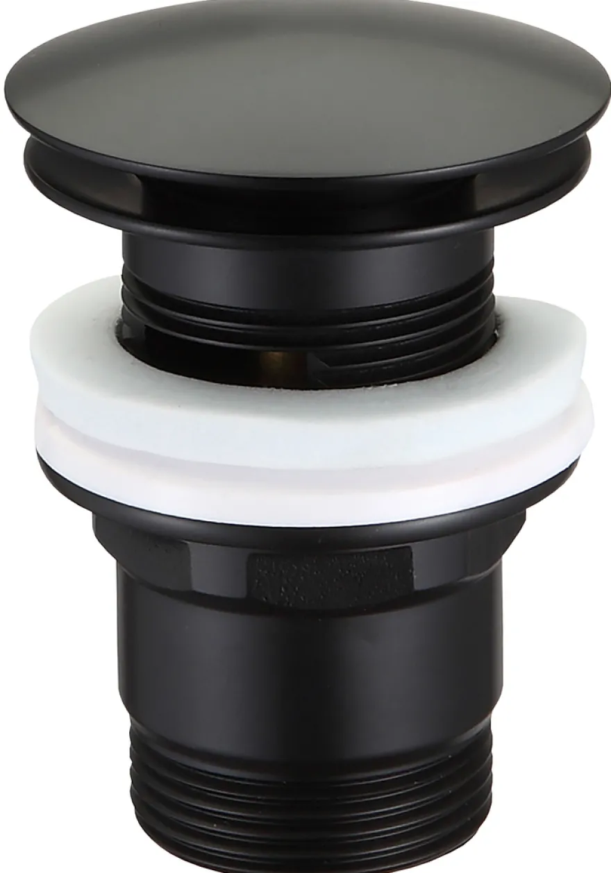 Bundventil pop-up 1 1/4" Ø66 mm sort