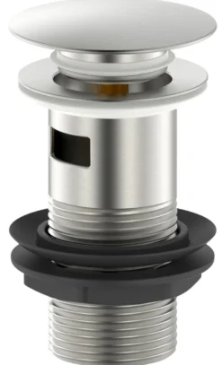 Bundventil Push pop-up 1 1/4" børstet stål - REN