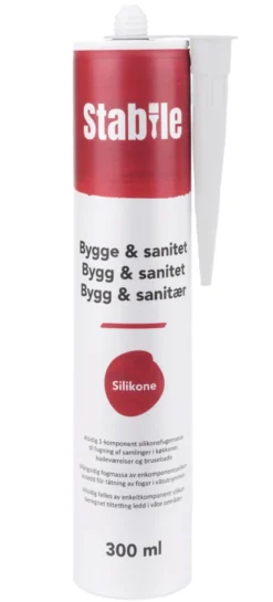 Bygge & Sanitet silikonefugemasse klar 300 ml - Stabile®