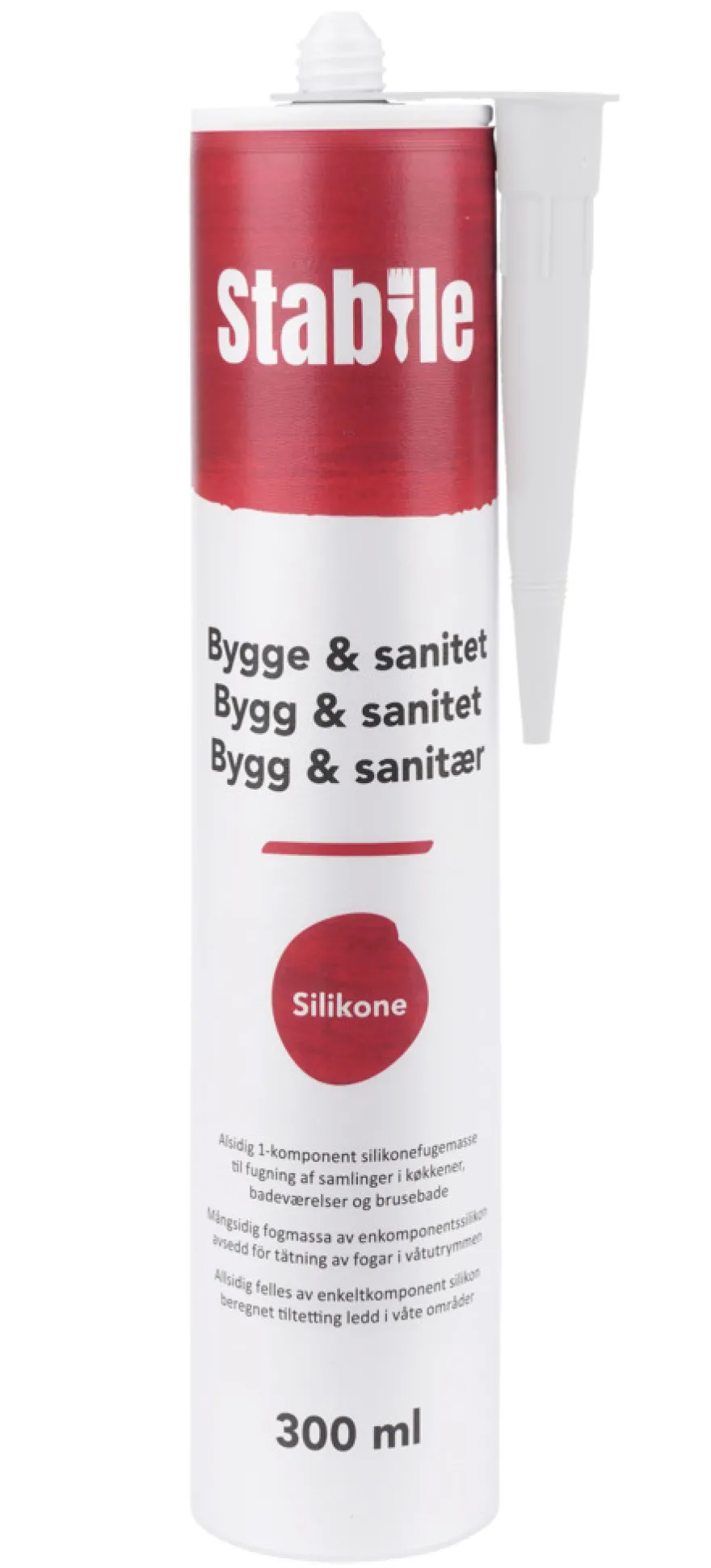 Bygge & Sanitet silikonefugemasse klar 300 ml - Stabile®