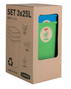 Curver spande til affaldssortering 3-pk.