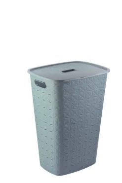 Curver vasketøjskurv med låg 56 liter blå