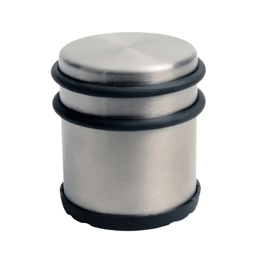 Dørstopper fritstående Ø62 x 75 mm børstet stål