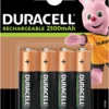 Duracell genopladelige batterier AA 4-pk.