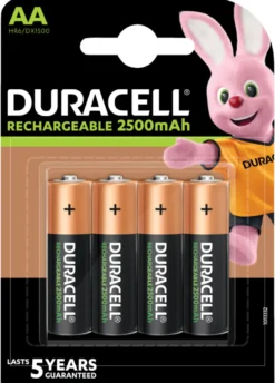 Duracell genopladelige batterier AA 4-pk.