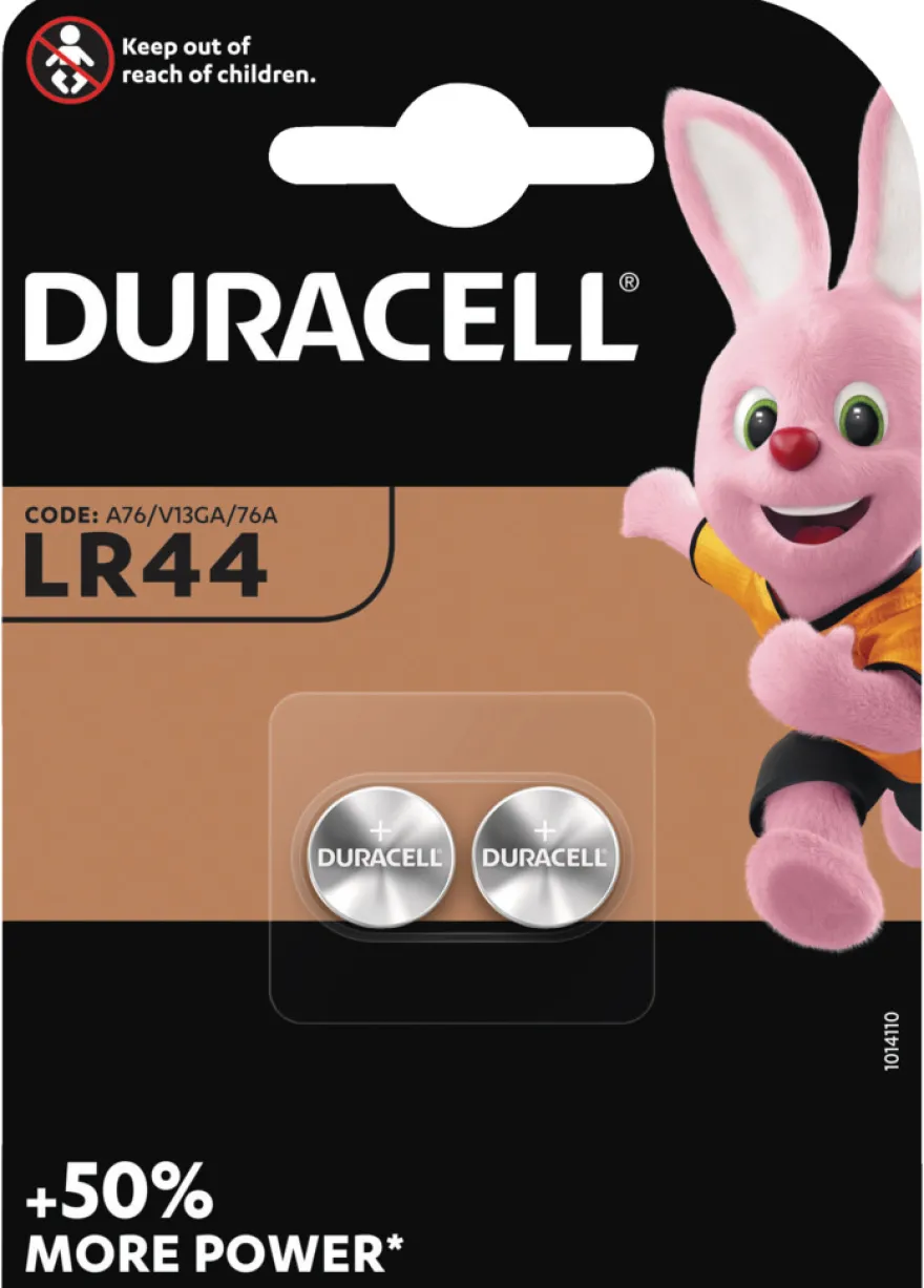 Duracell knapcellebatterier LR44 2-pk.