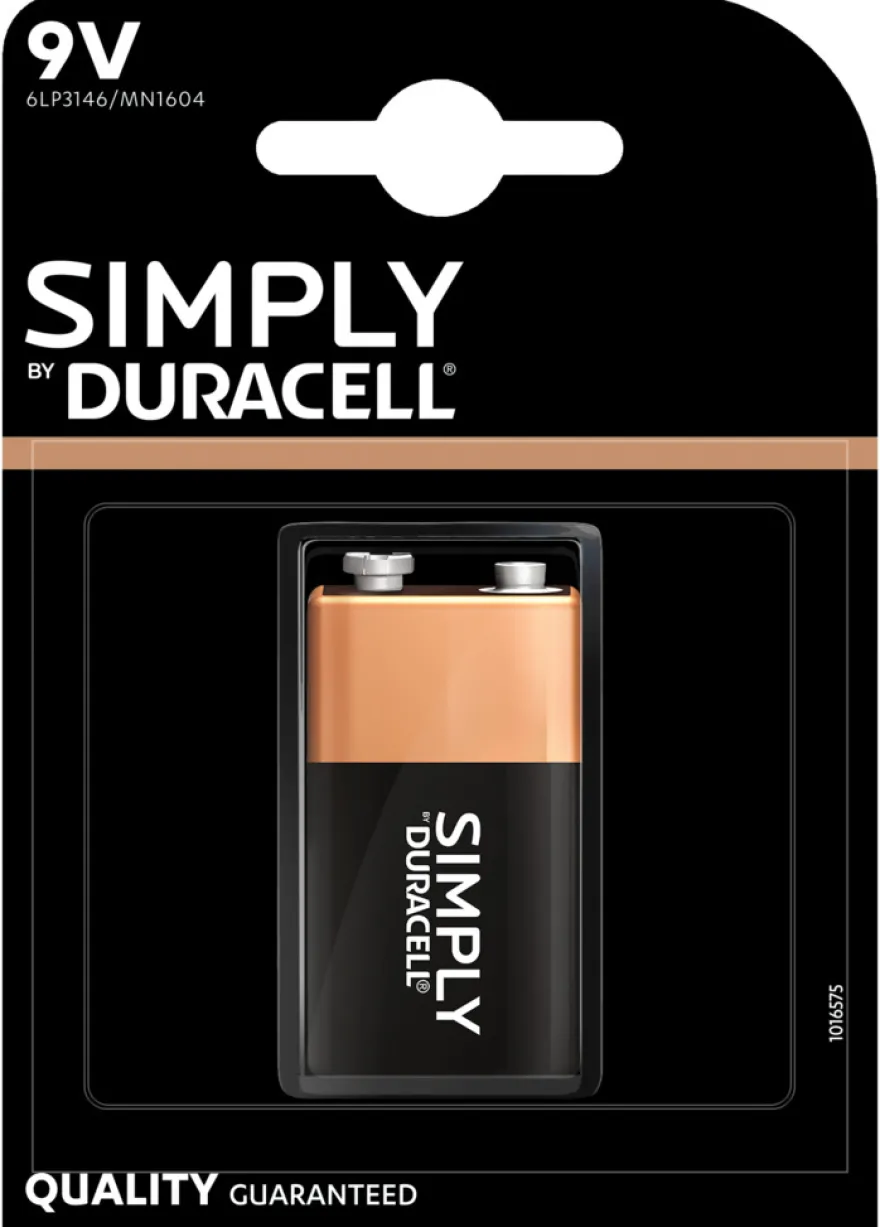 Duracell Simply 9 V alkaline batteri 1-pk.