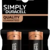 Duracell Simply C Alkaline batterier 2-pk.