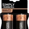 Duracell Simply D alkaline batterier 2-pk.