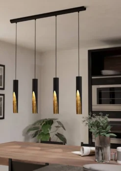 Eglo Barbotto langbordspendel sort/guld L92,5 x H110 cm