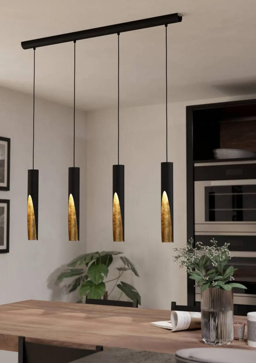 Eglo Barbotto langbordspendel sort/guld L92,5 x H110 cm