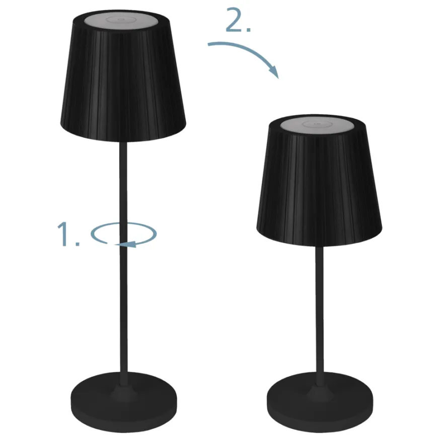 Eglo Cabozo bordlampe genopladelig sort