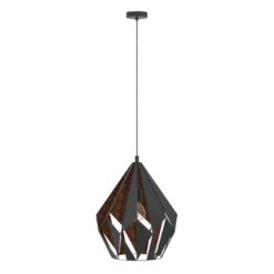 Eglo Carlton pendel sort/kobberfinish Ø38,5 cm