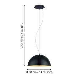 Eglo Gaetano 1 pendel Ø38 cm sort/guld Ø38 cm